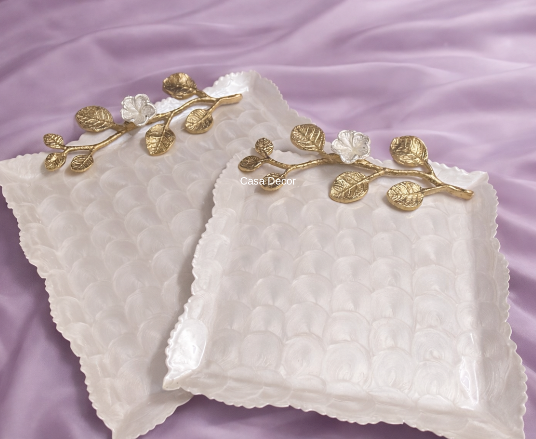Mother of Pearl Polish Plate Set with Meena Coating