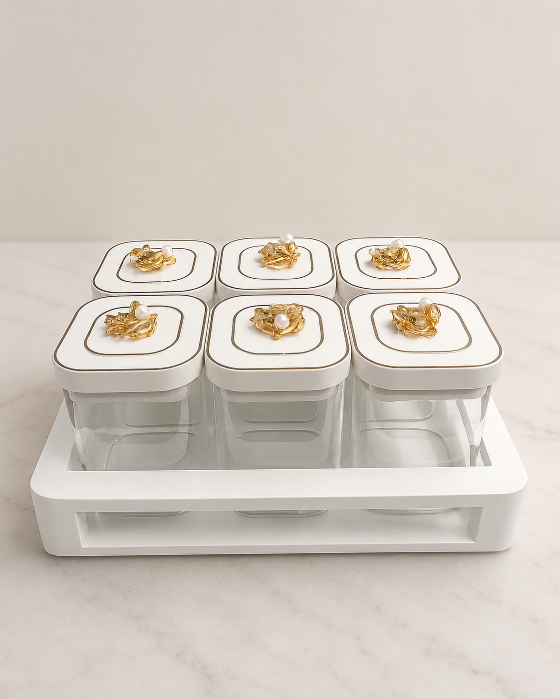 Embellished Rotating Airtight Jar Set