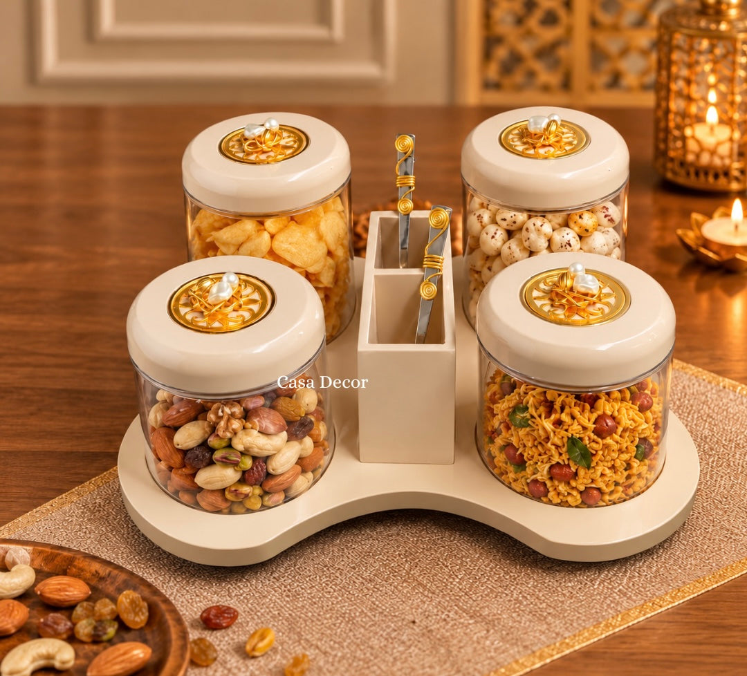 Elegant Ivory Airtight Jar Sets