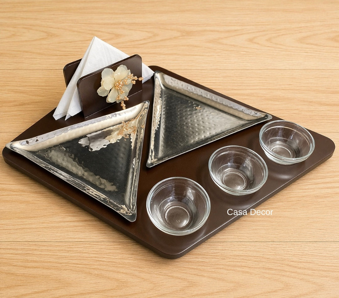 Double Serving Platter with Tissue Holder