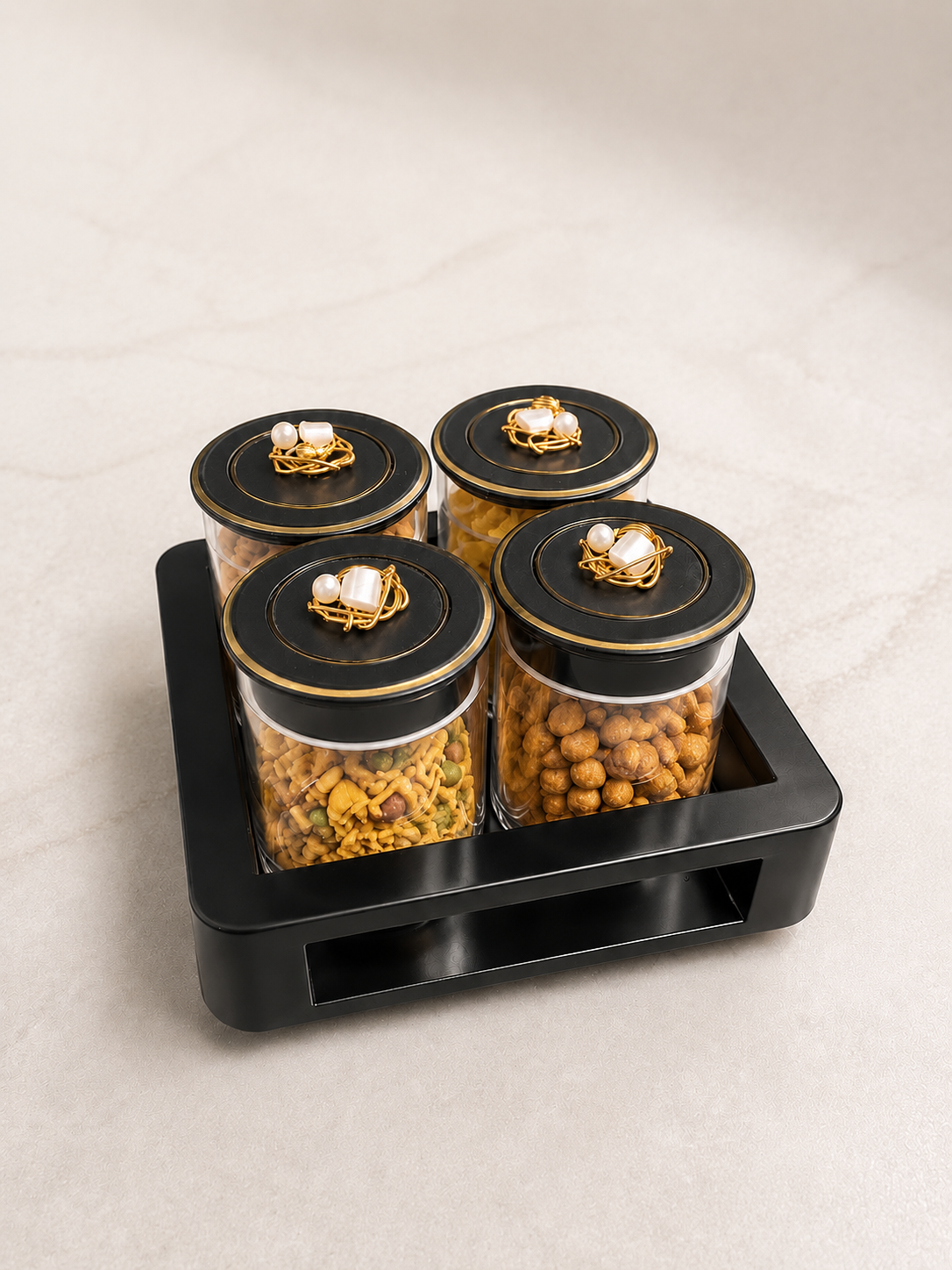 Rotating Airtight Jars Set