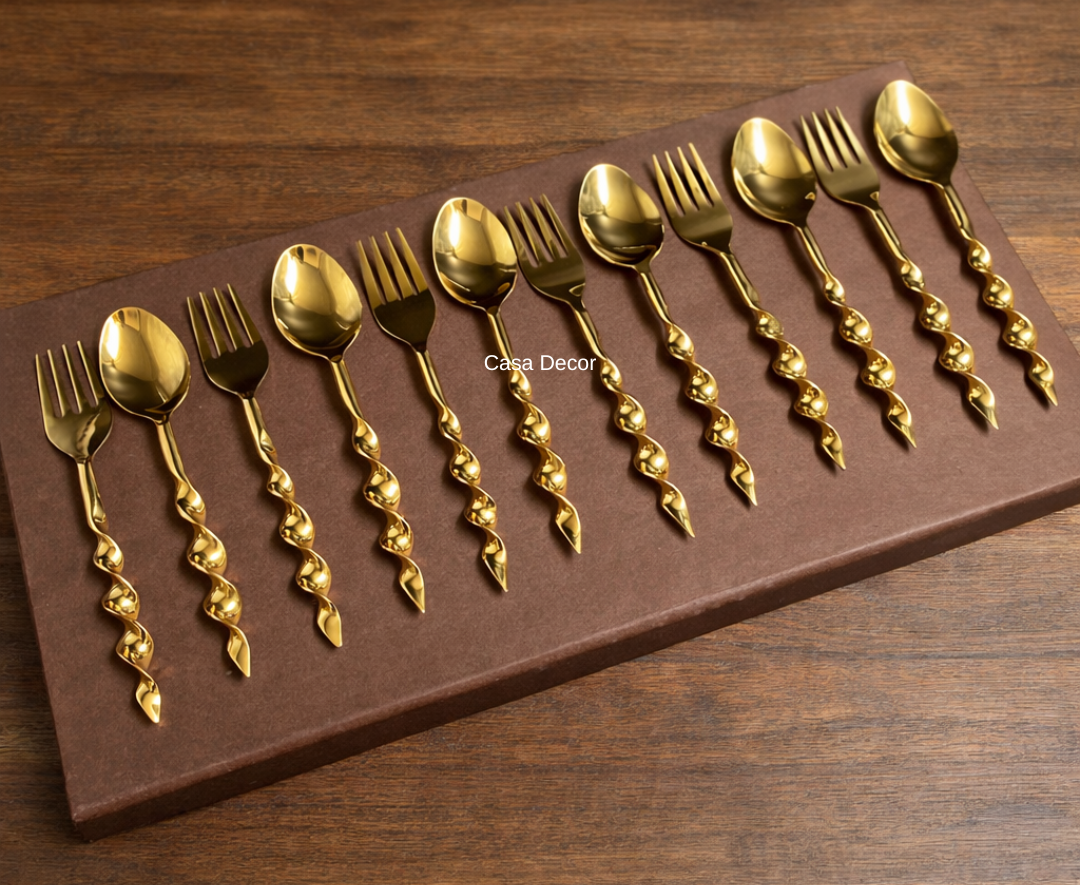 Twisted Spoon & Fork Set