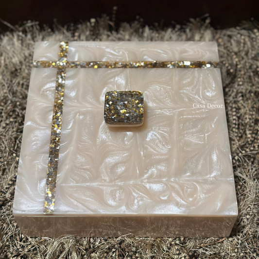 Resin Glitter Knob Box