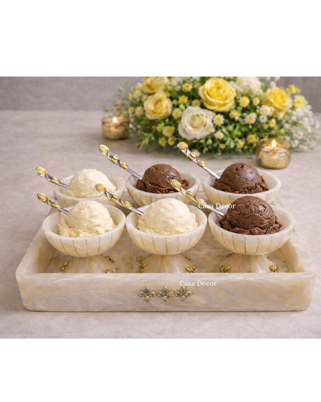 Dessert Bowls & Spoons Set of 6