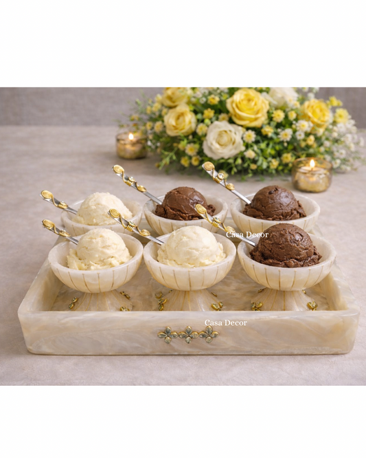 Dessert Bowls & Spoons Set of 6