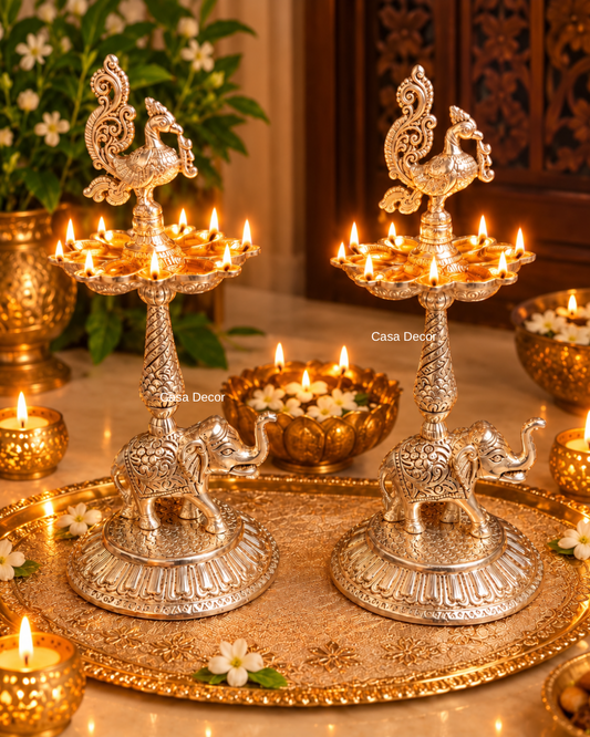 Regal German Silver Diya Stand
