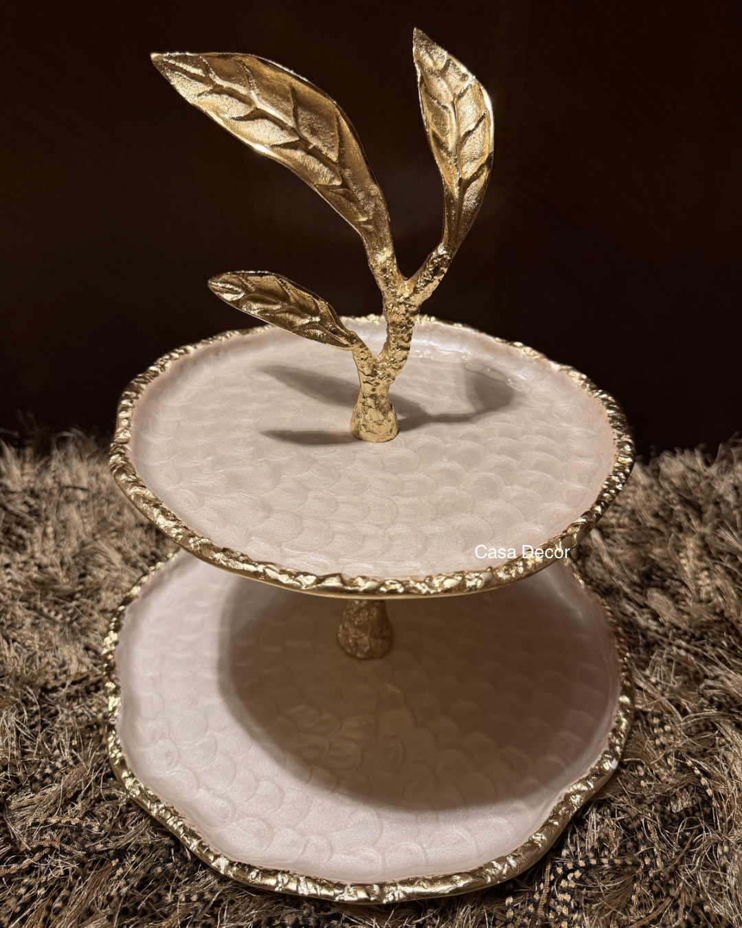 Mother of Pearl Polish & Meenakari Coating Dessert Stand