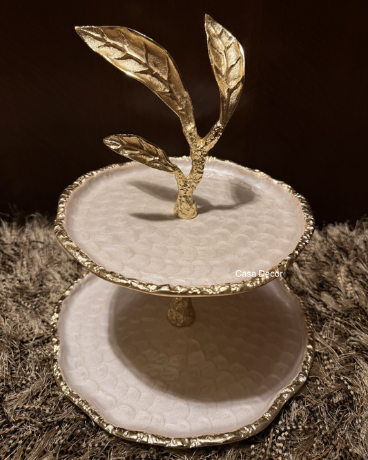 Mother of Pearl Polish & Meenakari Coating Dessert Stand