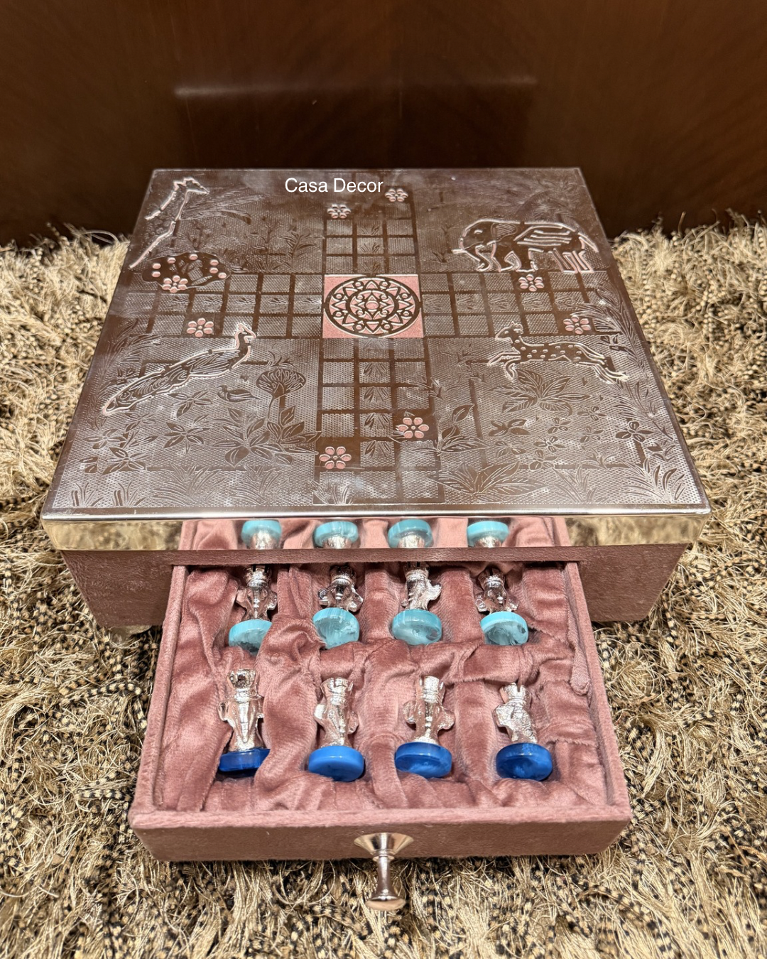 Designer Ludo Table- German Silver