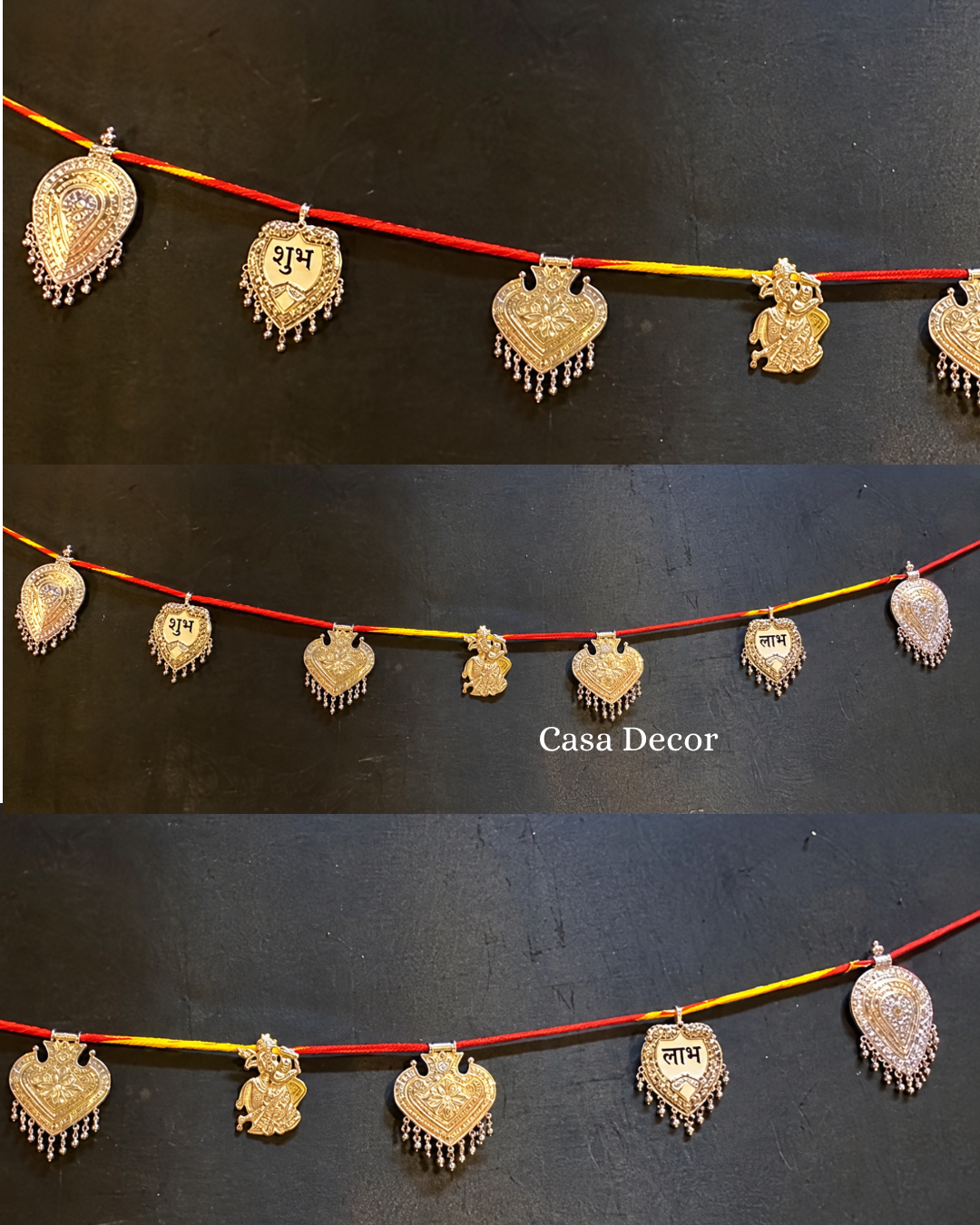 Traditional German Silver Toran with Side Hangings Combo