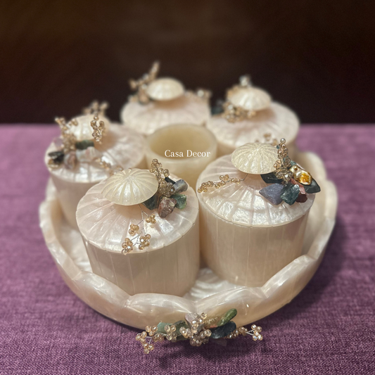 5 Jars Rotating Resin Tray Set