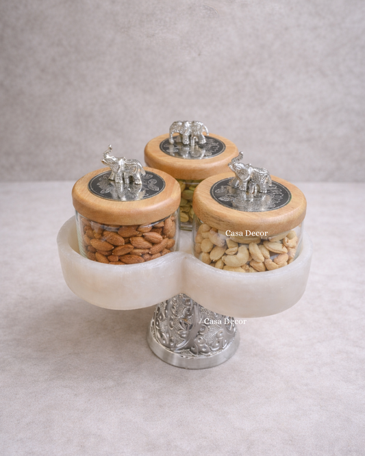 Crafted Airtight Jars with Resin Tray Stand