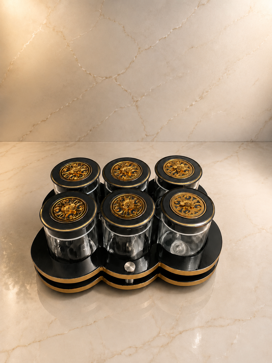 6 Jars Rotating Platter