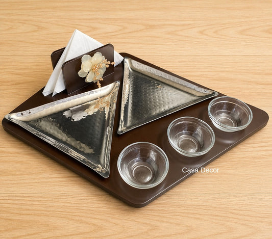Double Serving Platter with Tissue Holder