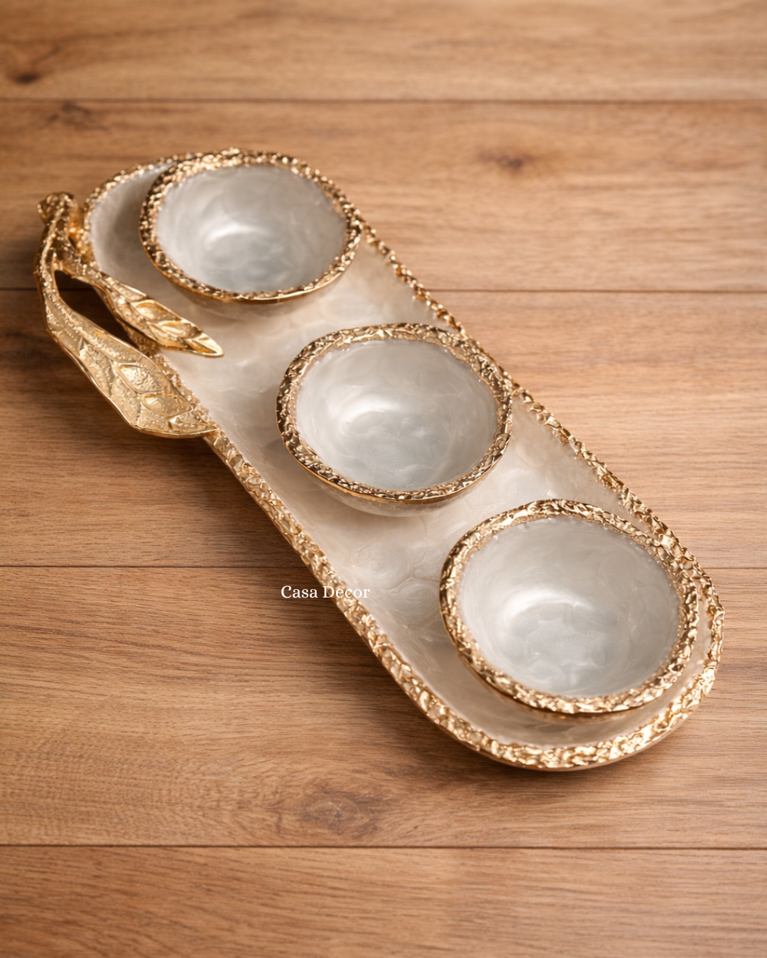 3 Bowl Serving Platter with Meenakari
