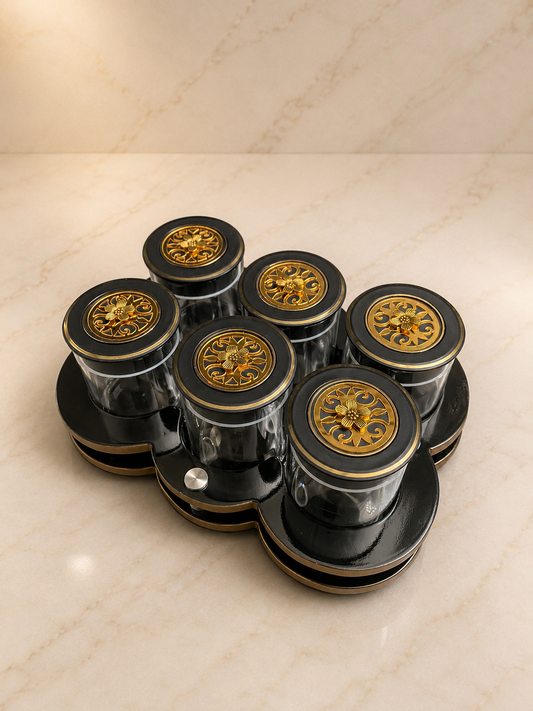6 Jars Rotating Platter