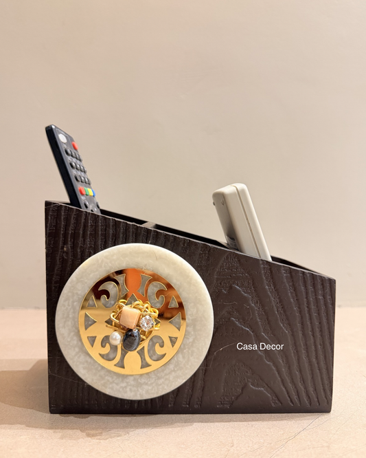 Resin Embellished Wooden Multifunctional Organiser
