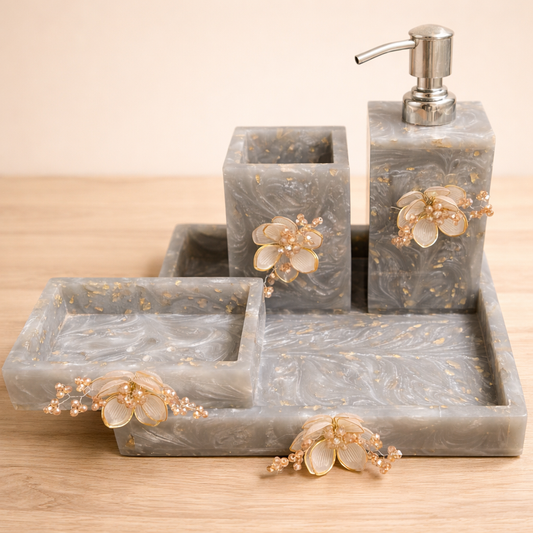 Embellished Resin Bathroom Set