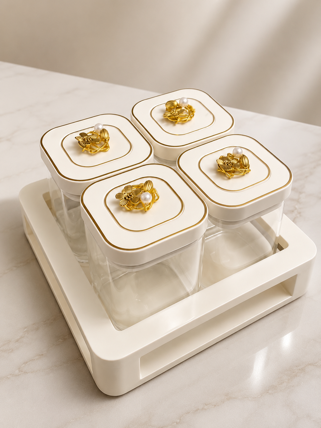 Rotating Dry Fruits Jar Set