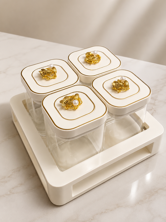 Rotating Dry Fruits Jar Set