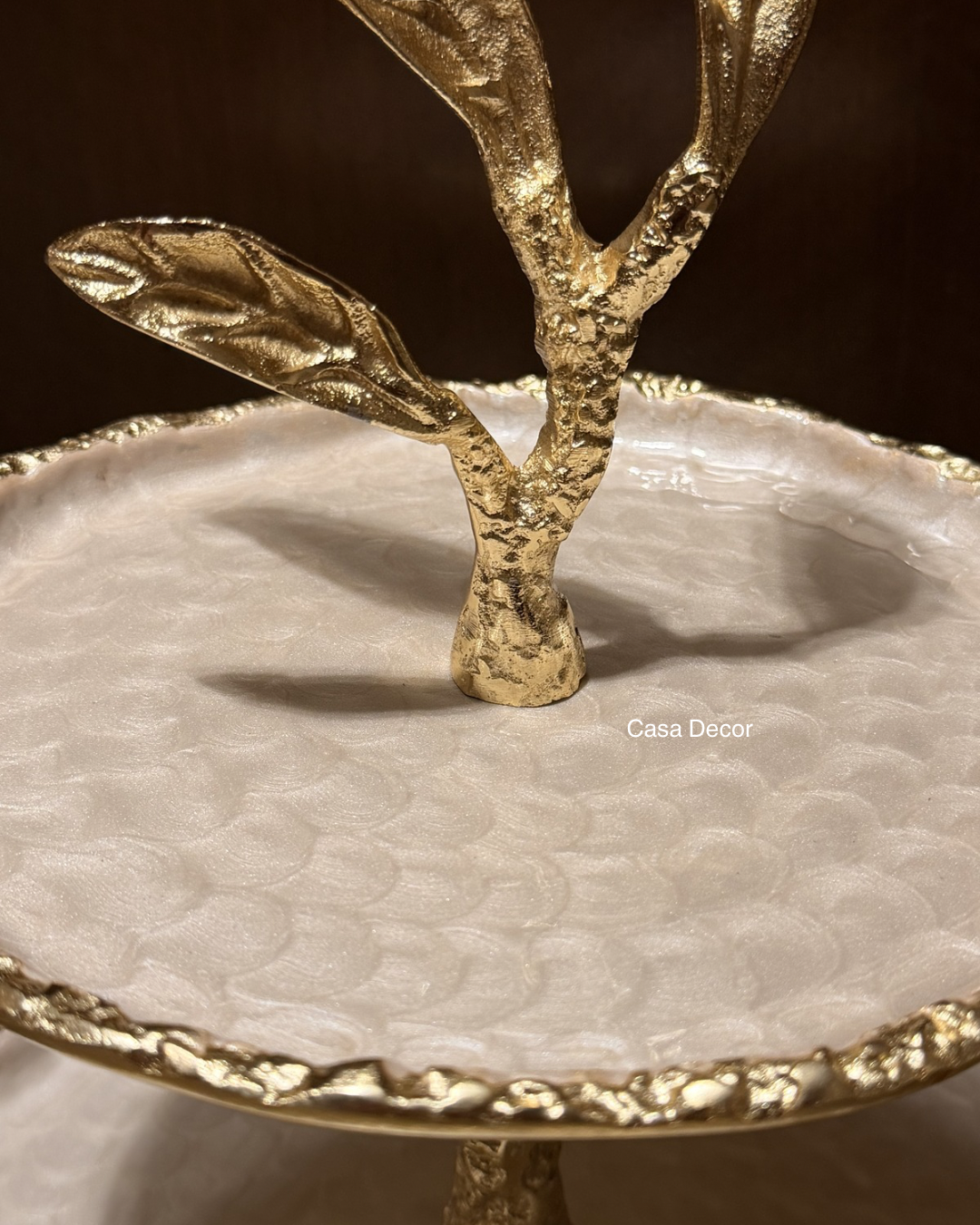 Mother of Pearl Polish & Meenakari Coating Dessert Stand