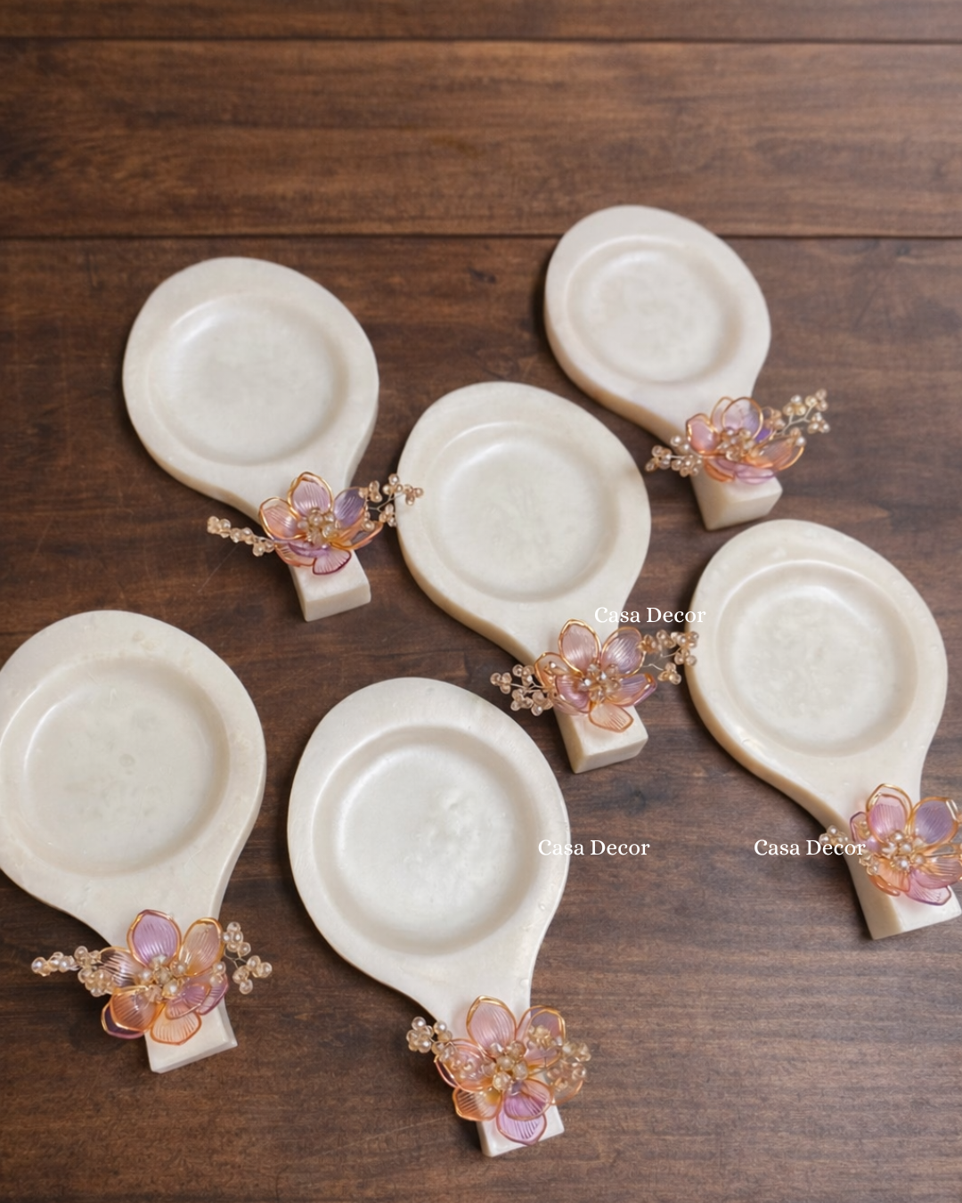 Embellished Resin Spoon Rests Set of 6