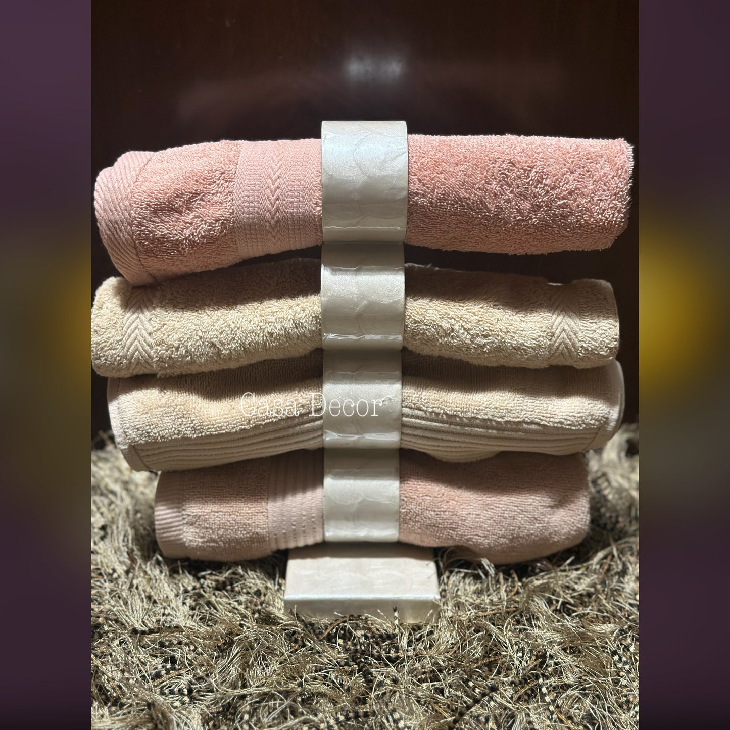 Mother of Pearl Coated Towel Holder