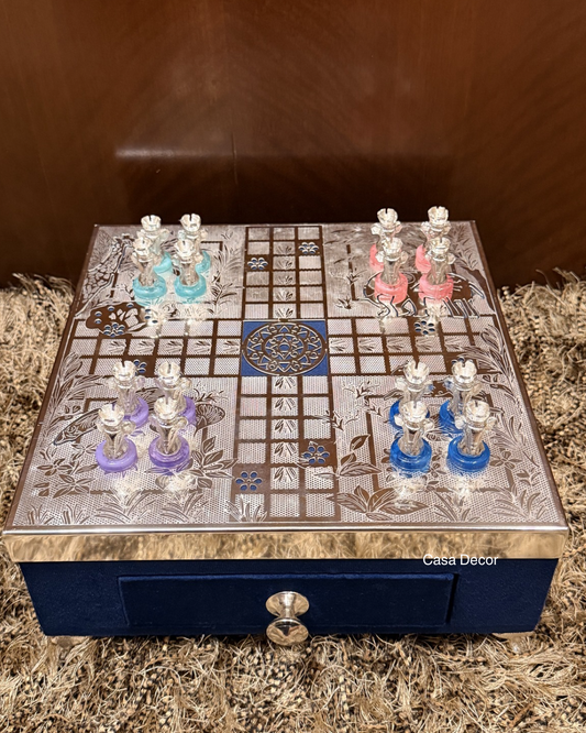 Designer Ludo Table - German Silver
