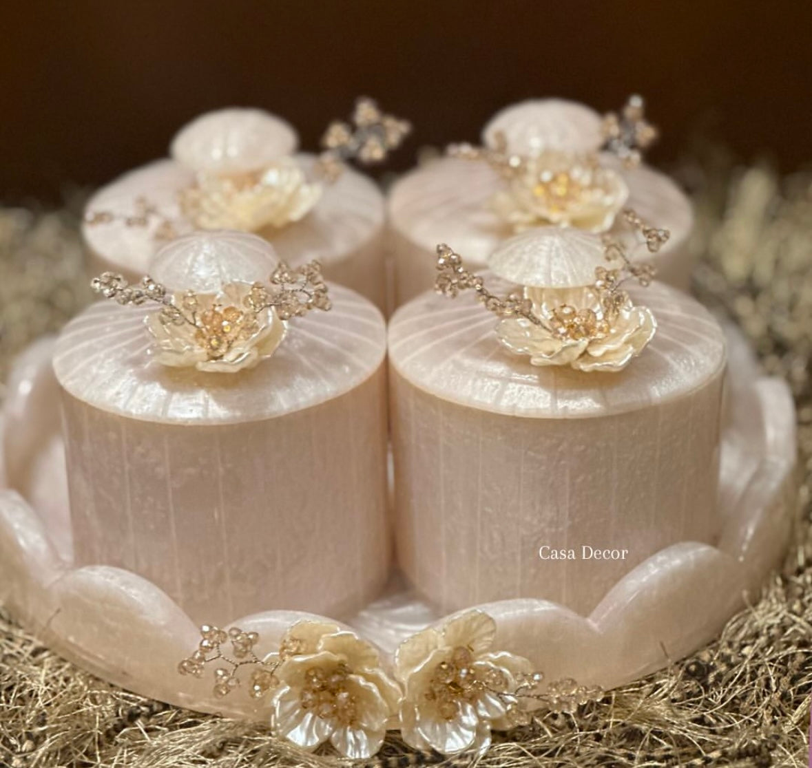 Resin Tray with 4 Airtight Jars