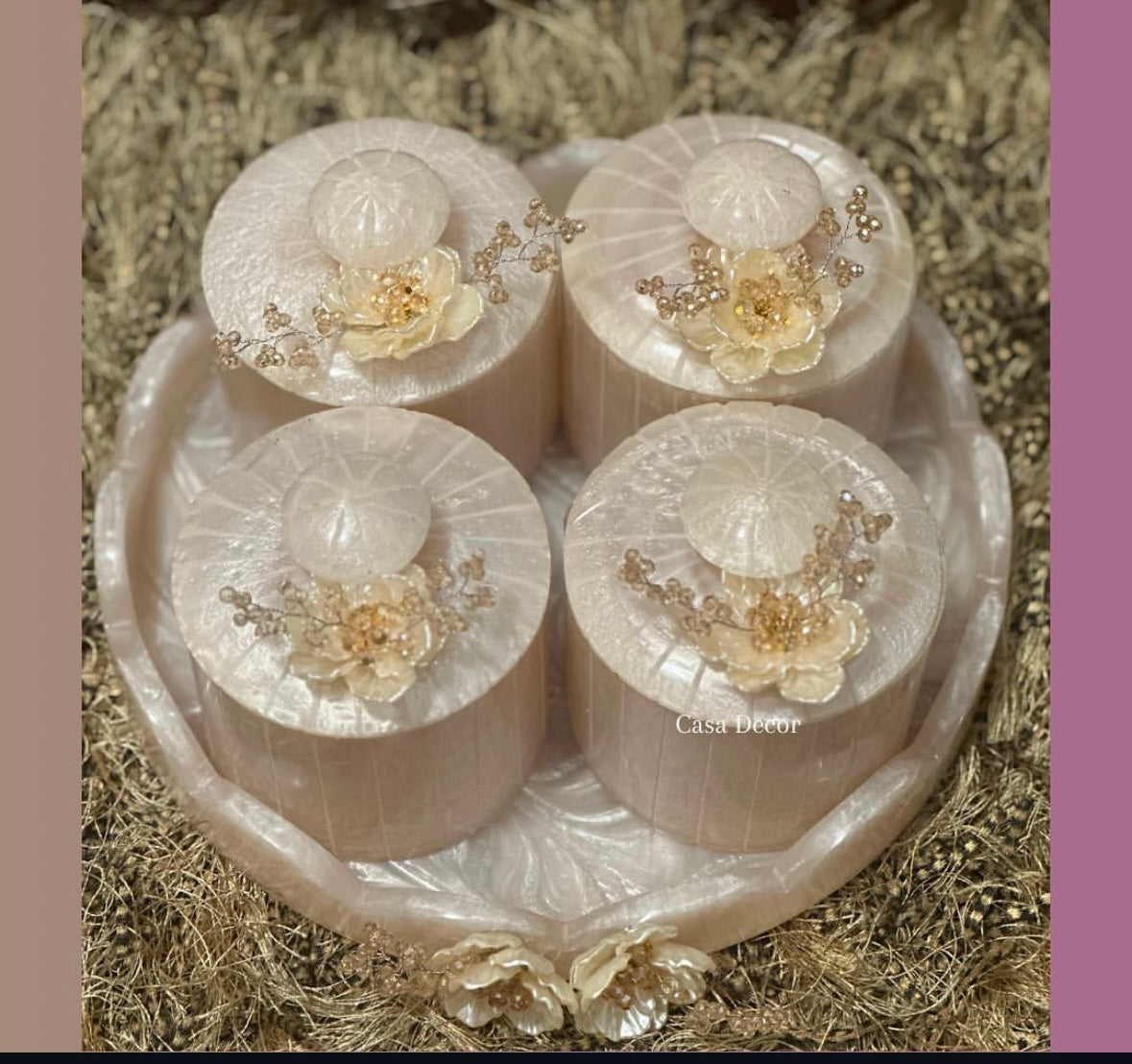 Resin Tray with 4 Airtight Jars