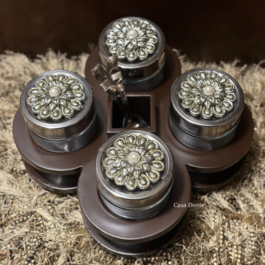 Rotating Tray with Airtight Jars