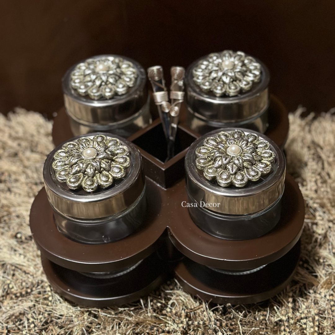 Rotating Tray with Airtight Jars